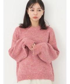 新品未使用タグ付きelimy ピンク ロゴ入り 半袖ニット Fサイズ