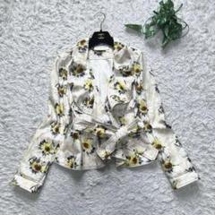 希少デザイン ヴァレンティノ ジャケット フリル 花柄 ベルト付き XLサイズ 希少デザイン ヴァレンティノ ジャケット フリル 花柄 ベルト