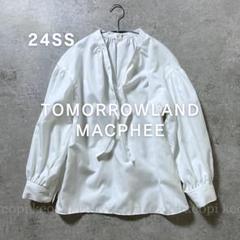 美品☆2024SS MACPHEE マカフィー コットンブラウス ボウタイ