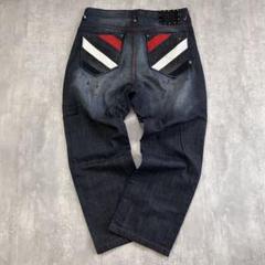 B52【w38】超極太 アカデミクス デニムパンツ 刺繍ロゴ ケミカルウォッシュ B52【w38】超極太 アカデミクス デニムパンツ 刺繍ロゴ ケミカル