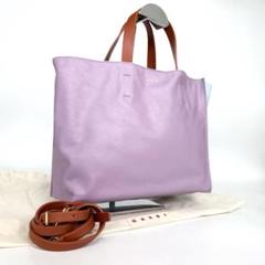 美品 マルニ ハンドバッグ ショルダー ミュゼオ ソフト 2WAY パープル