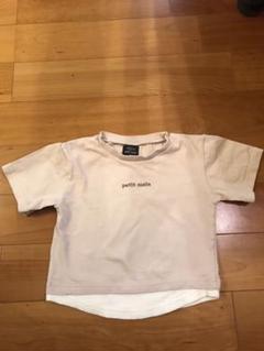 プティマイン オーガビッツ レイヤード風ロゴ刺しゅうTシャツ サイズ100