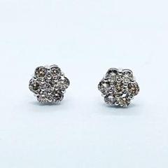 フラワーデザインピアス② pt900 トータル0.50ct