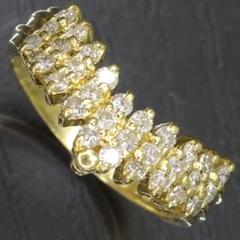 18金 K18ゴールド天然ダイヤモンド 0.50ct パヴェ リング指輪 10号
