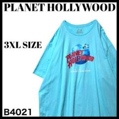 古着 プラネットハリウッド ディズニースプリングス Tシャツ 水色 3XL