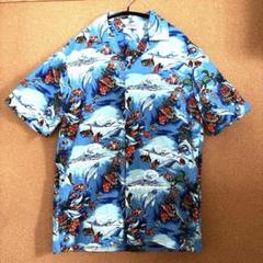 ALOHAREPUBLIC アロハシャツ USA製　コットン　海の生き物 波　S