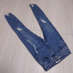 ZARA MANザラマンHWダメージテーパードスキニーデニムパンツW32