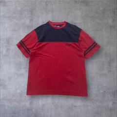 【CHAPS RALPH LAUREN】90sバイカラー半袖ポロシャツレッドL