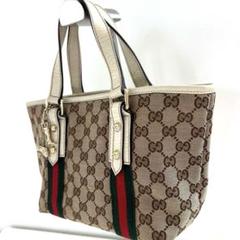 本物☆グッチ シェリーライン キャンバス ミニトートバッグ ハンドバッグ デニム GUCCI グッチ トートバッグ シェリーライン デニムキャンバス