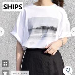 美品　SHIPS フォトプリント Tシャツ ホワイト　ONE SIZEのサムネイル