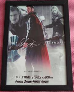 ★アベンジャーズ ポスター ソー レプリカサイン入り 額縁付き 送料無料