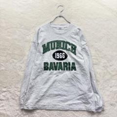 ウィゴー【M】グレー系 ロゴプリント 長袖Tシャツ カジュアル 春秋 トップス