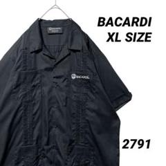 BACARDI バカルディ キューバシャツ XL ブラック 4ポケット 刺繍ロゴ