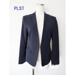 美品　PLST ノーカラージャケット　ネイビーXL PLST プラステ レディース ジャケット ノーカラージャケット
