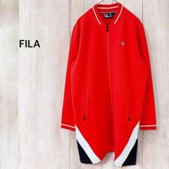 【フィラFILA】美品　フルジップワンピース　膝丈　ゴルフウェア　レッド　M