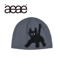 aeae ドットブラックリバーシブルニット帽