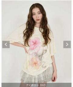 フラワーコラージュ オーバーTシャツ TINA：JOJUN（Tシャツ