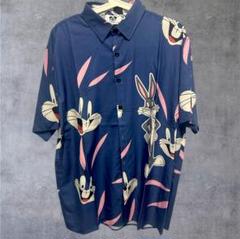 ネイビー バニー シャツ 速乾 デザインシャツ 柄 夏 男性 メンズ 新品