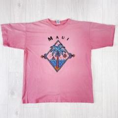 90s　USA製　シングルステッチ　ハワイ　マウイ　Tシャツ　ピンク　XL