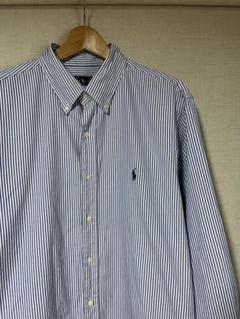 古着 ラルフローレン ストライプシャツ POLO コットンシャツ オーバーサイズ