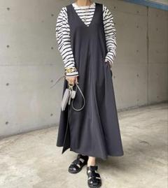 57.✨doudou フレア深Vジャンスカ♡ストレッチ素材で楽ちん♩