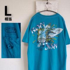 80s RON JON SURF SHOP ポケットT　Tシャツ　ブルー　L
