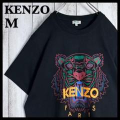 ケンゾー　KENZO　Tシャツ　黒　タイガー　虎　刺繍　サイズМ KENZO - KENZO トラ刺繍 ブラック Tシャツの通販 by sst's shop