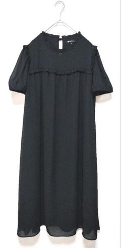 美品　Rose Yumi Rose　ヨーク切替フリルデザインパフ袖ワンピース　L