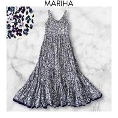MARIHA マリハ　草原の虹ドレス　グレージュ　マキシ丈ロングドレス 38 MARIHA 草原の虹のドレス マリハ ネイビー ワンピース ロング