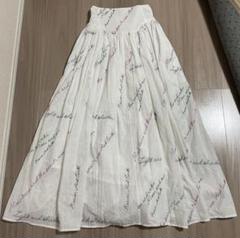 【美品】beams maturely刺繍入りホワイトフレアスカート