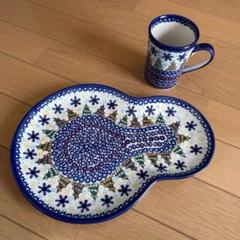 新品　ポーリッシュポタリー　お花畑　だるまプレート　フリーカップ　オイルビネガー 新品 ポーリッシュポタリー お花畑 だるまプレート フリーカップ