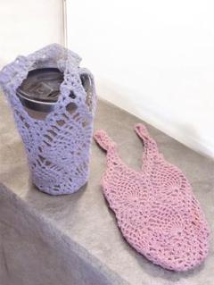 ハンドメイド　レース編み小物入れ　2個セット