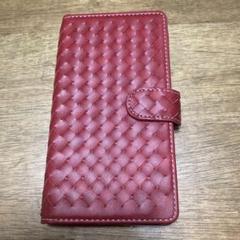AQUOS sense7 plus 用手帳型　ケース 編み込みレッド