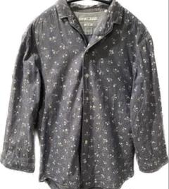 【ほぼ新品】シップス スリムフィットシャツ メンズ グレー 花柄 麻混 トップス