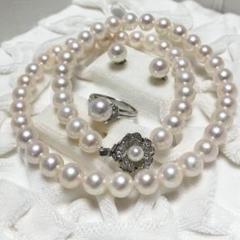 本真珠✨３点set ネックレス　ピアス　リング　pt900 K14WG