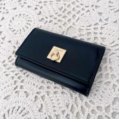 美品　CELINE ヴィンテージ　レザー キーケース　ブラック 極美品】CELINE セリーヌ レザー 4連 キーケース 鍵入れ