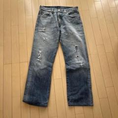 ダメージ加工デニムパンツ ライトブルー　リーバイス501
