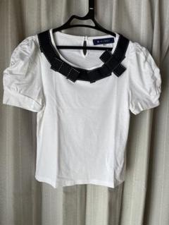 新品タグ付き M'S GRACY Tシャツ カットソー　グログランテープ　リボン グログランテープ使いカットソー | msgracy