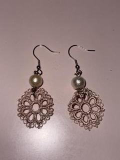 ハンドメイド レース模様 ピアス