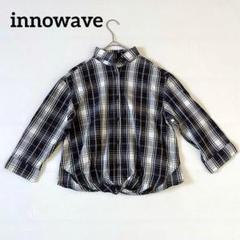 innowave イノウェーブ　チェックシャツ クロップドシャツ【M】前結び