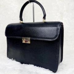 FENDI 黒 ハンドバッグ A4可 リザード ゴールド金具 レザー 冠婚葬祭
