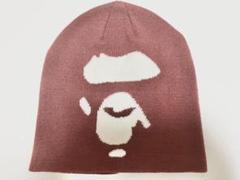 A BATHING APE ニットキャップ ビーニー 赤 レッド