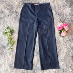 Theory Luxe ワイドパンツ【38】ネイビー ストレッチ センタープレス