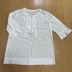超美品◆レリアンLeilian◆ホワイト刺繍入り五分袖チュニック白 レリアンleilian 刺繍入り五分袖ブラウス 白 M - メルカリ