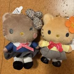新品　タグ付　ハローキティ 平成コギャルシリーズ 制服　ヒョウ柄リボン　ガングロ