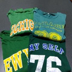 グリーン系　カットソーＴシャツ　半袖長袖　140〜150