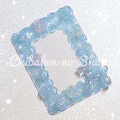 【031】ブルー シースルー ラメ 硬質ケース ホイップデコ