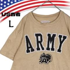 47007【アメリカ古着】e5 半袖 Tシャツ L 黄 アーミーブラックナイツ