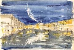 油彩画【ヴェローナの古橋】原画2000年