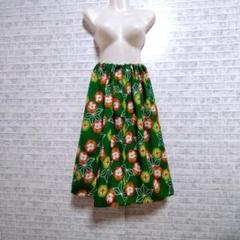 レトロ柄…着物リメイク スカート　ロングスカート ゴムスカート ハンドメイド